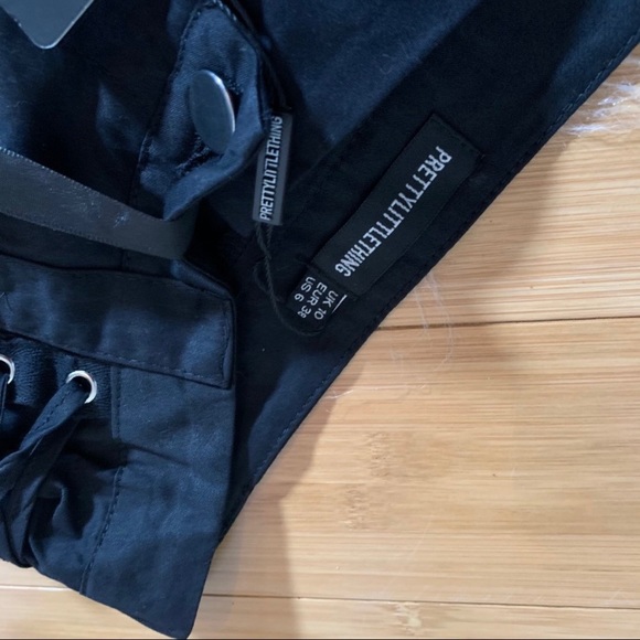 NWT PLT Lace Woven Eyelet Laceup Straight Leg Pant - Picture 6 of 6